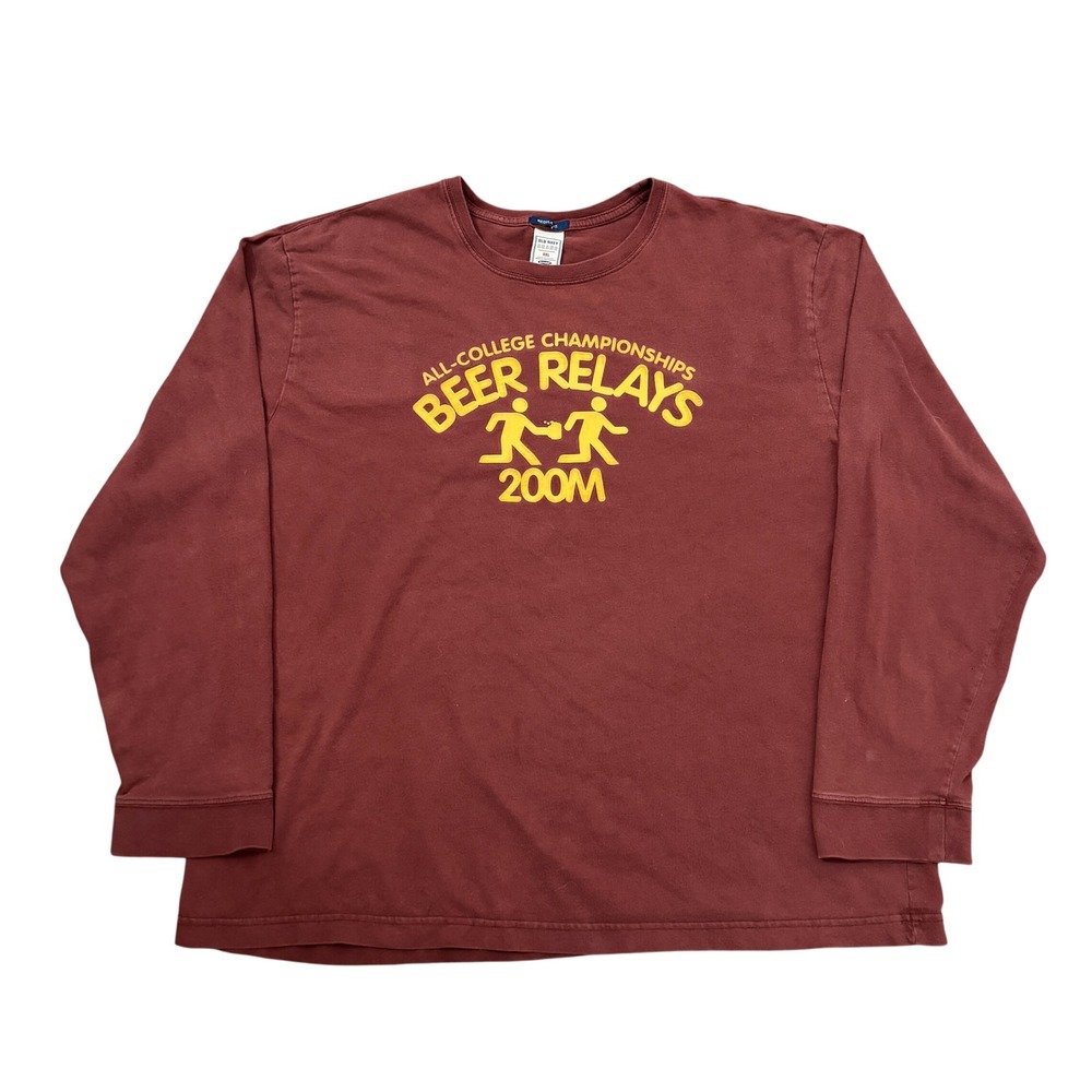 Old Navy Beer Relays All-College Championships Maroon Long Sleeve Shirt XXL